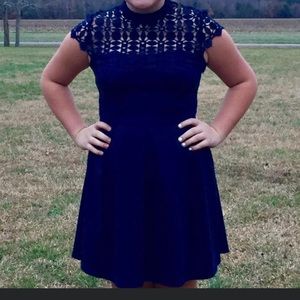 Elegant navy blue formal dress